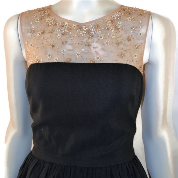 Marchesa Notte Black Silk High Low Mesh Dress 4 - Picture 4 of 8